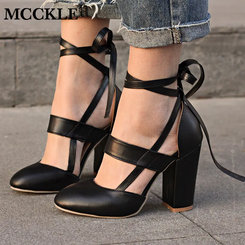 Mcckle زائد حجم النساء الأزياء كتلة عالية الكعب مضخات الإناث اثنين من قطعة الكاحل حزام فراشة عقدة الأحذية الحلوة قطرة الشحن