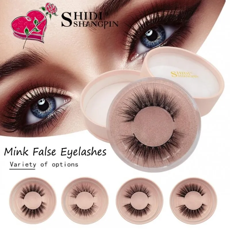 Shidishangpin mink ögonfransar falska ögonfransar 3d mink falska fransar naturliga långa falska ögonfransar 1cm-1,5 cm 1 box eyelash förlängning