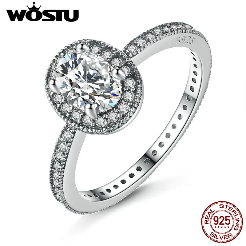 ロマンチックな925スターリングシルバービンテージエレガンスリング透明なCZ Luxury Engagement Ring S925 Fine Jewelry XCH7608を持つ女性向け