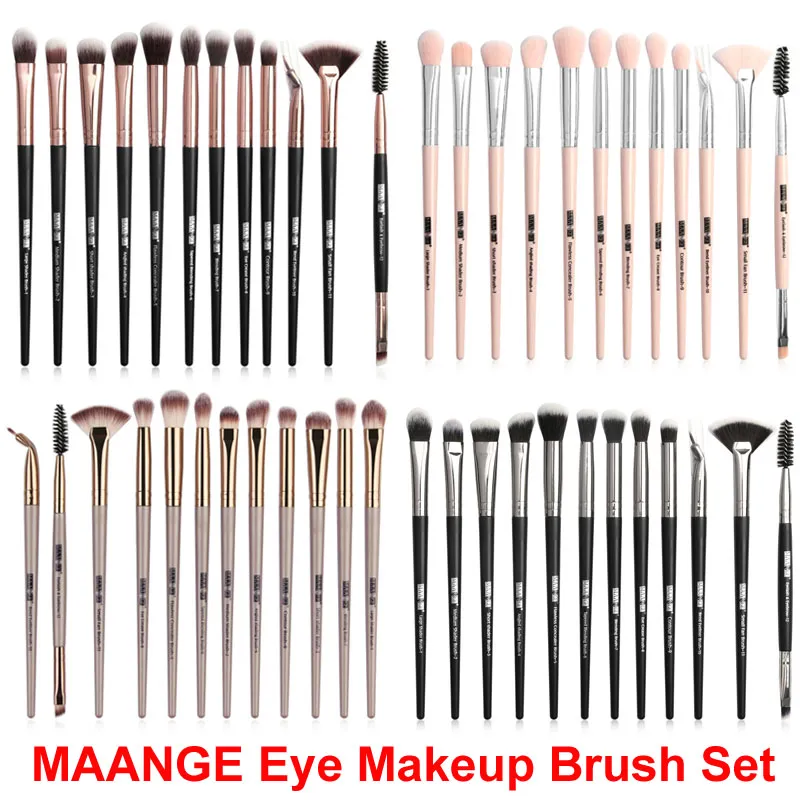 Makeup Brush Set Pulver Foundation Eye Shadow Brushes Eye 12 st Eyebrow Eyelash Eyeliner Blandning Borsta Maange Kosmetiska Borstar Make Up Kit