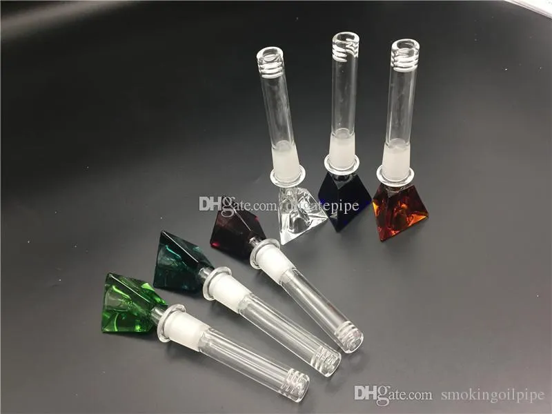 Superglas Downtems rör 14mm 18mm Kvinna Tjockt glas Down Stem Diffuser Adapter för glasbägare Bongs Vattenrör med 14mm skål