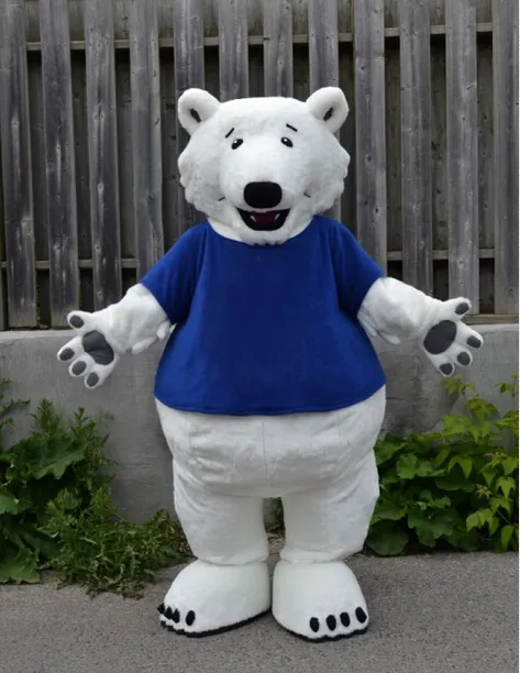 Halloween blue Tshirt polar bear Mascot Costume High Quality Cartoon Animal Anime theme character Christmas Carnival Party Fancy Costumes