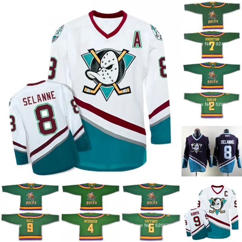 Mighty Ducks Movie Jersey 2 Тэмми Дункан 4 Лес Аверман 5 Тэмми Дункан 6 Кэт Гэффини 7 Дуэйн Робертсон 8 Теему Селянне Хоккейные майки