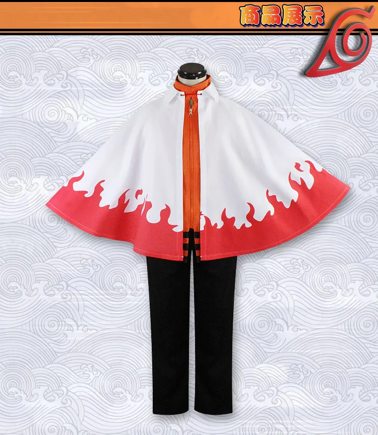 Cosplay Anime Halloween Naruto Hokage 7ª Uzumaki Boruto Manto Cape