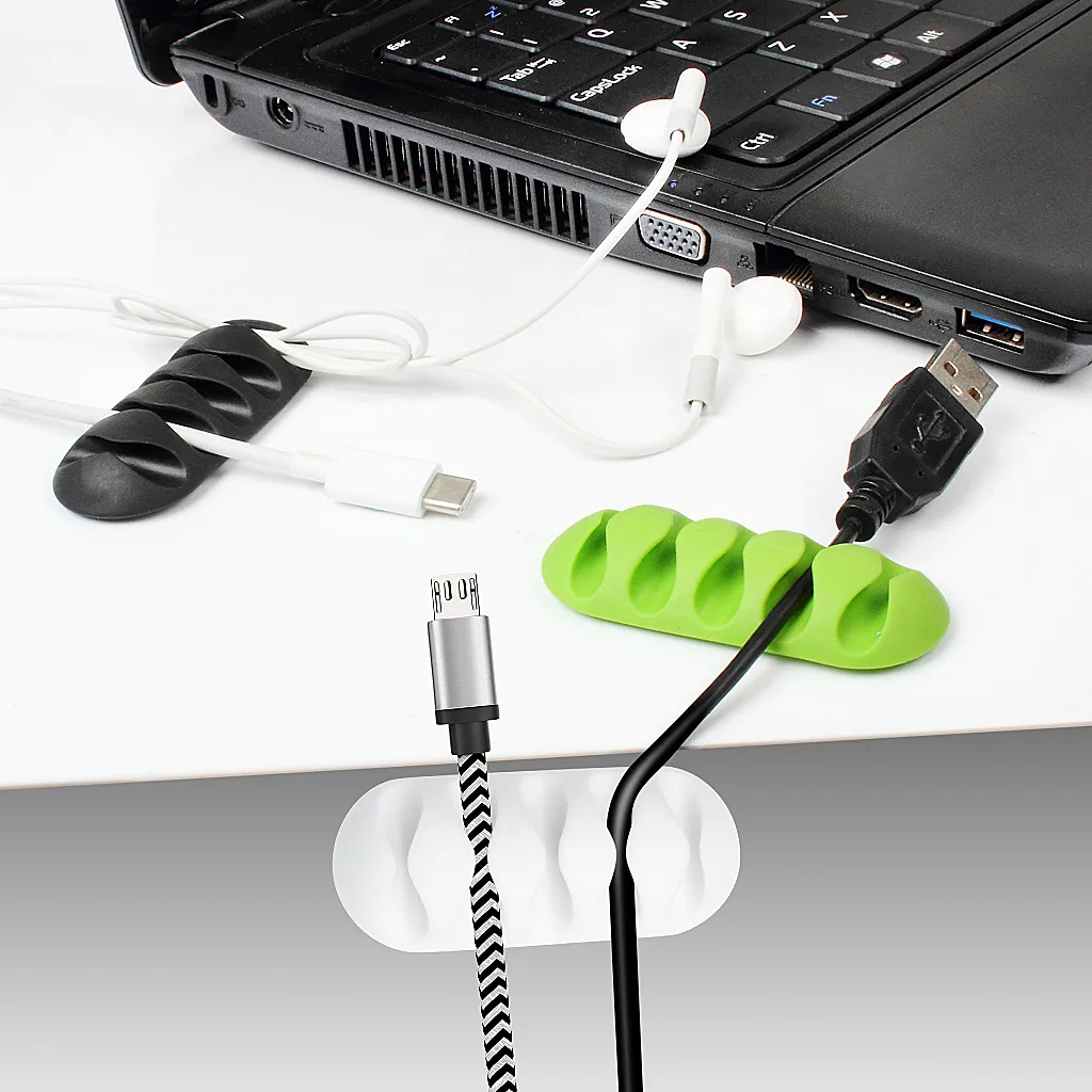 Dropship White Cable Clips; Cord Organizer Cable Management; Include 7; 5;  3 Slots; Cable Organizers USB