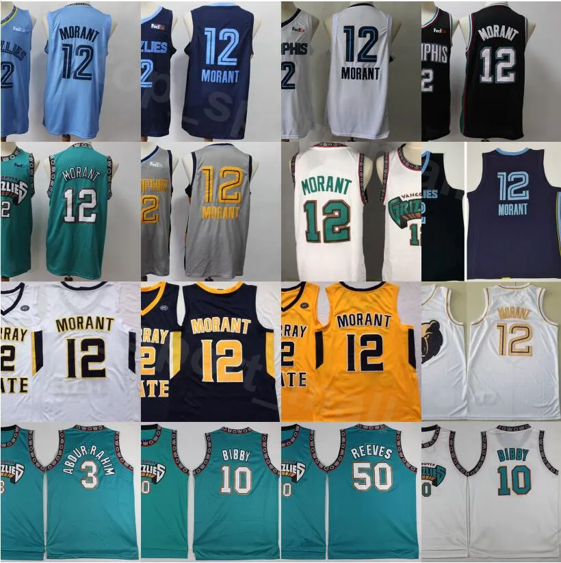 Billig basket Michael Mike Bibby Jersey 10 Ja Morant 12 Bryant Reeves 50 Shareef Abdur Rahim 3 Old Vancouver Green Turquoise PRO Green