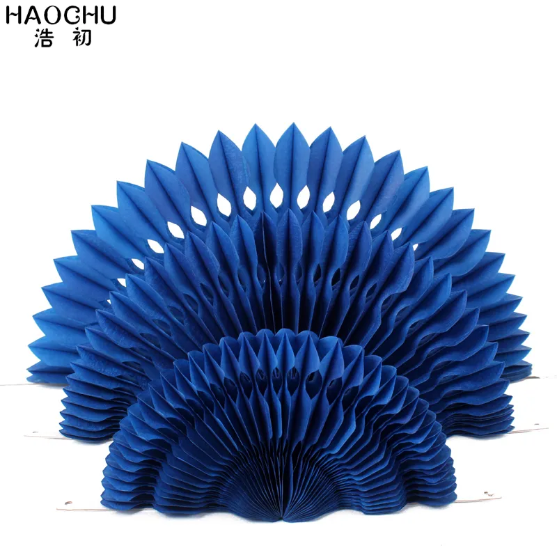 Haochu Mörkblå 6st / Openwork Paper Fans Flower Födelsedagsfest dekorationer Kids souvenirer för det nya året bröllop