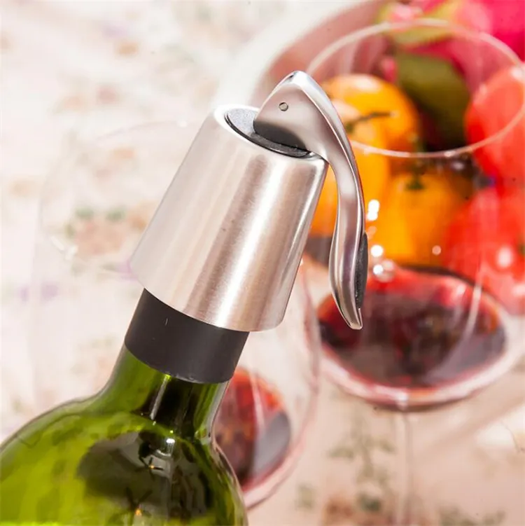 New Stainless Steel Vacuum Sealed Red Wine Storage Bottle Stopper Sealer Saver Preserver Champagne Closures Lids Caps Home Bar Tool I518