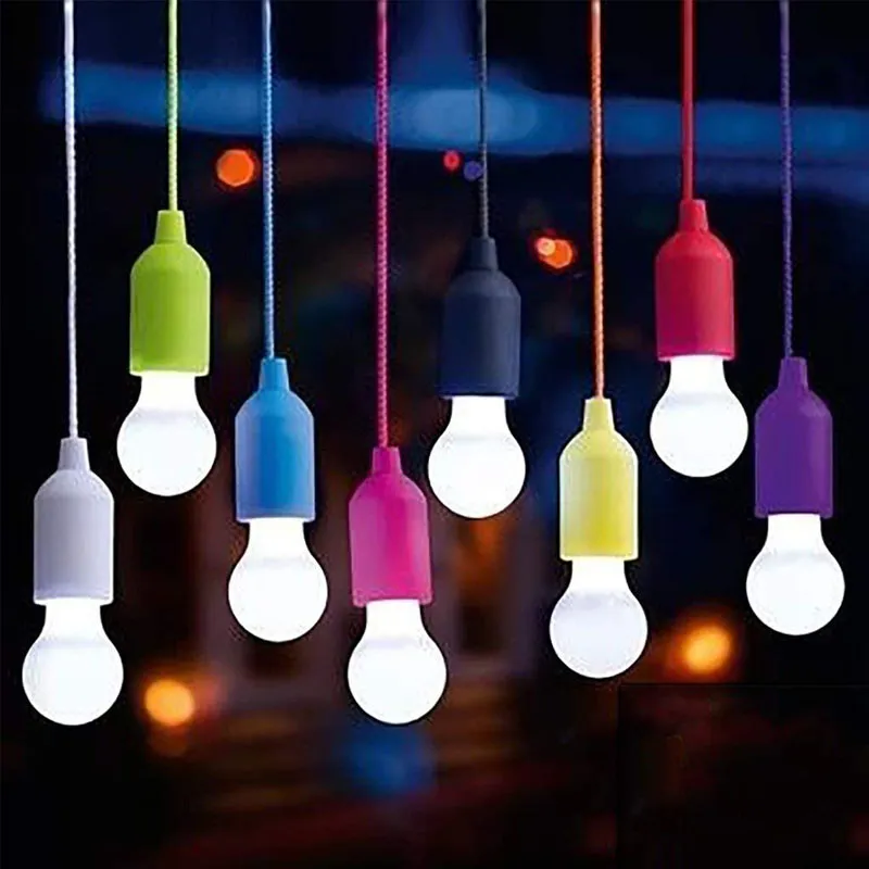 LED Hanging Lampadina A Pile Di Colorato Pull Cord Lampadine LED Goccia  Esterna Lampade Camping Home Patio Garage E Tenda Da 4,79 €