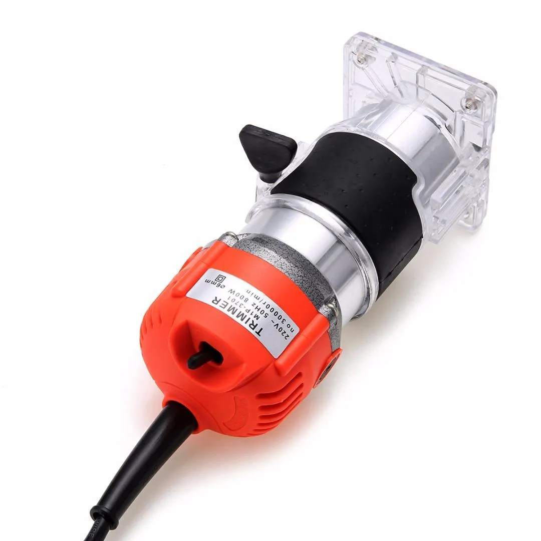 1Set 800W 220V Electric Hand Trimmer Wood Laminate Palm Router Joiner Tool 30000RPM 6.35mm Collet Diameter