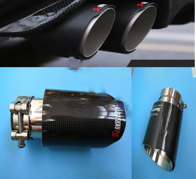 1 x AkraPovic 63mm-89mm Carbon-Auspuffrohr Universal-Schalldämpfer Endspitze für Auto