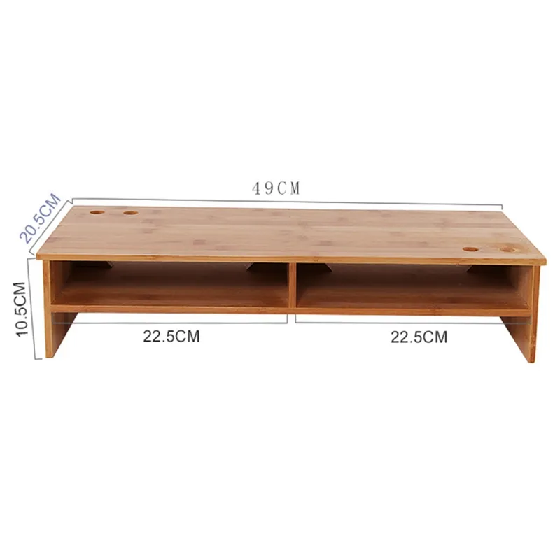 Freeshipping Monitor Stand Riser con organizador de almacenamiento Pantalla de monitor de bambú Estante aumentado Caja de almacenamiento de escritorio Rack