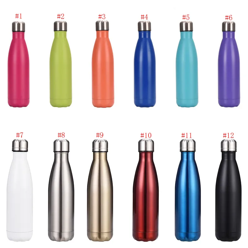 17 Unzen Cola-geformte Wasserflasche Vakuumisolierte Reise-Wasserflaschen Doppelwandiger Edelstahl-Cola-Form-Outdoor-Cup