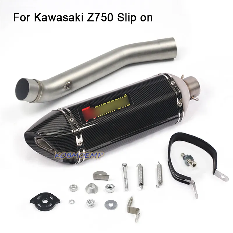 Kawasaki Z750 2007-2013オートバイの排気システムの接続パイプミドルパイプリンクマフラーパイプステンレススチールテールチューブ
