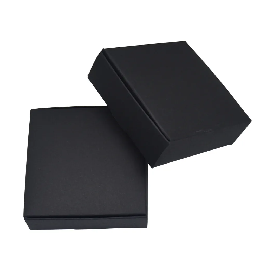 8x6x2.2 cm noir artisanat papier emballage boîte cadeau de fête de mariage bonbons emballage boîtes bijoux à la main savon stockage Kraft papier boîte 50 pcs/lot