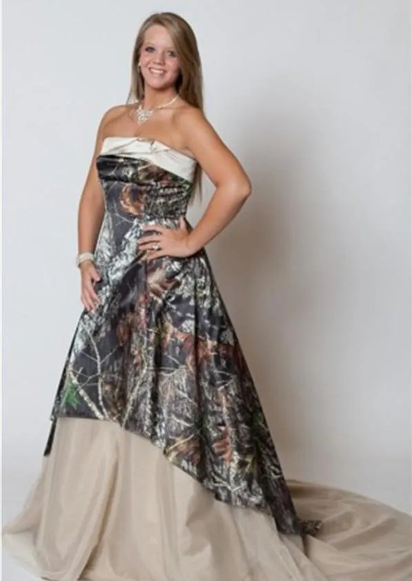 Cheap plus size deals camo wedding dresses