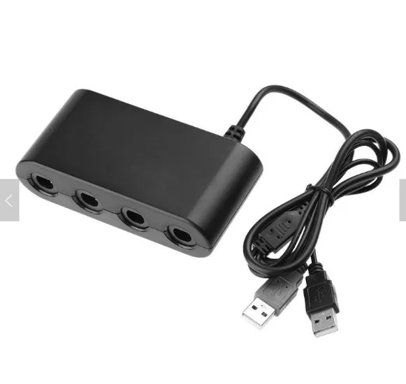 4 Ports For Game Controller Dual Monitor Adapter Gamecube GC Converter For Nintendo Switch / Wii