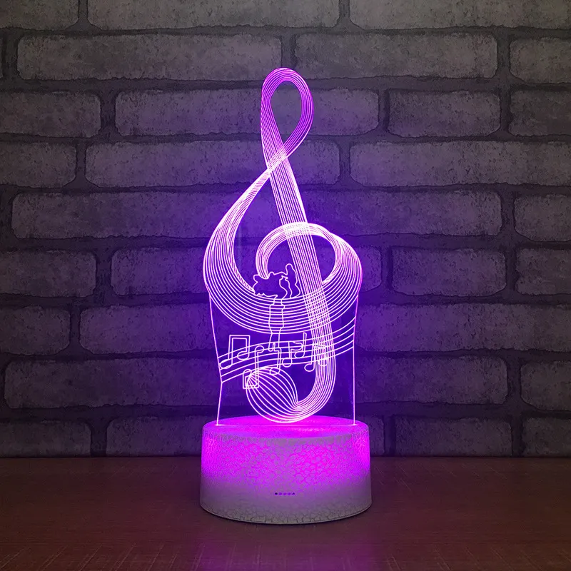 Note de musique créative 3D lampe de Table LED veilleuse 7 couleurs changeantes chambre sommeil éclairage décor à la maison cadeaux