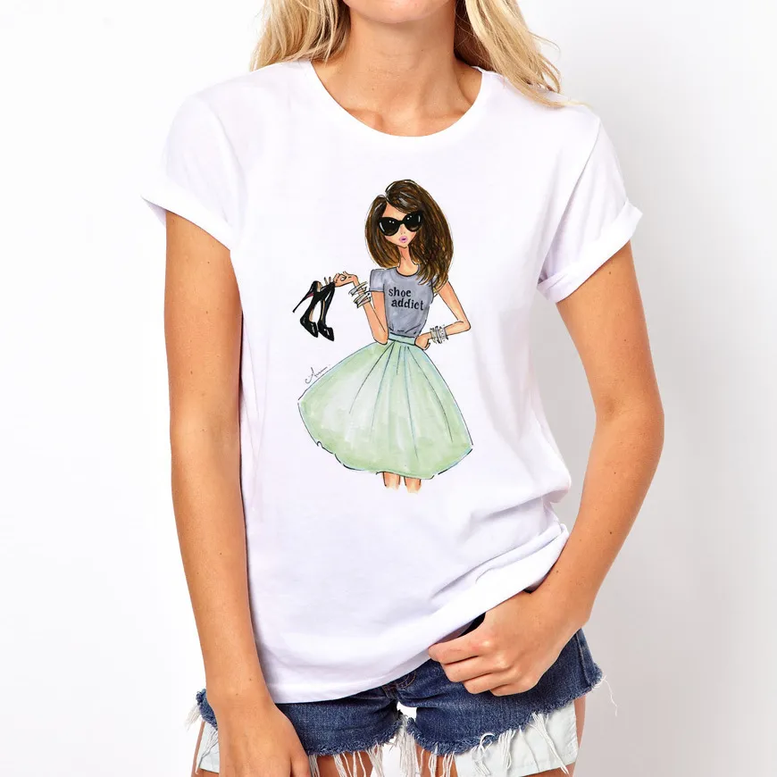 Femmes dame lettre impression T-Shirt été mode T-Shirt drôle t-shirts Harajuku à manches courtes t-shirts occasionnels lovrly hauts T-Shirt