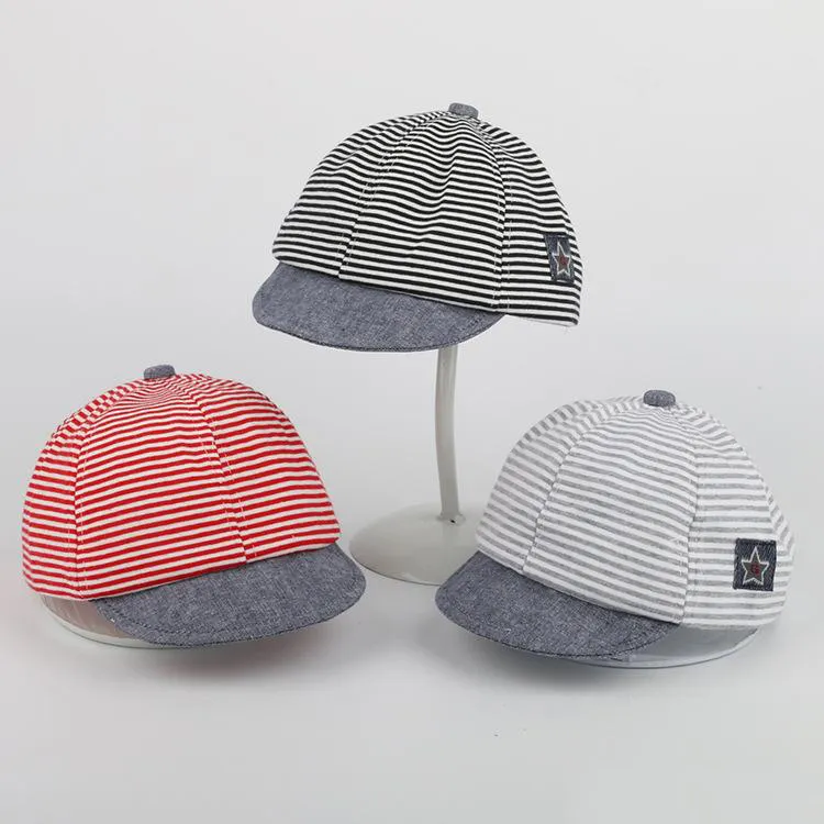 Gorros de bebé para niños recién nacidos verano algodón Casual rayas aleros suaves béisbol accesorios infantiles boina para niño