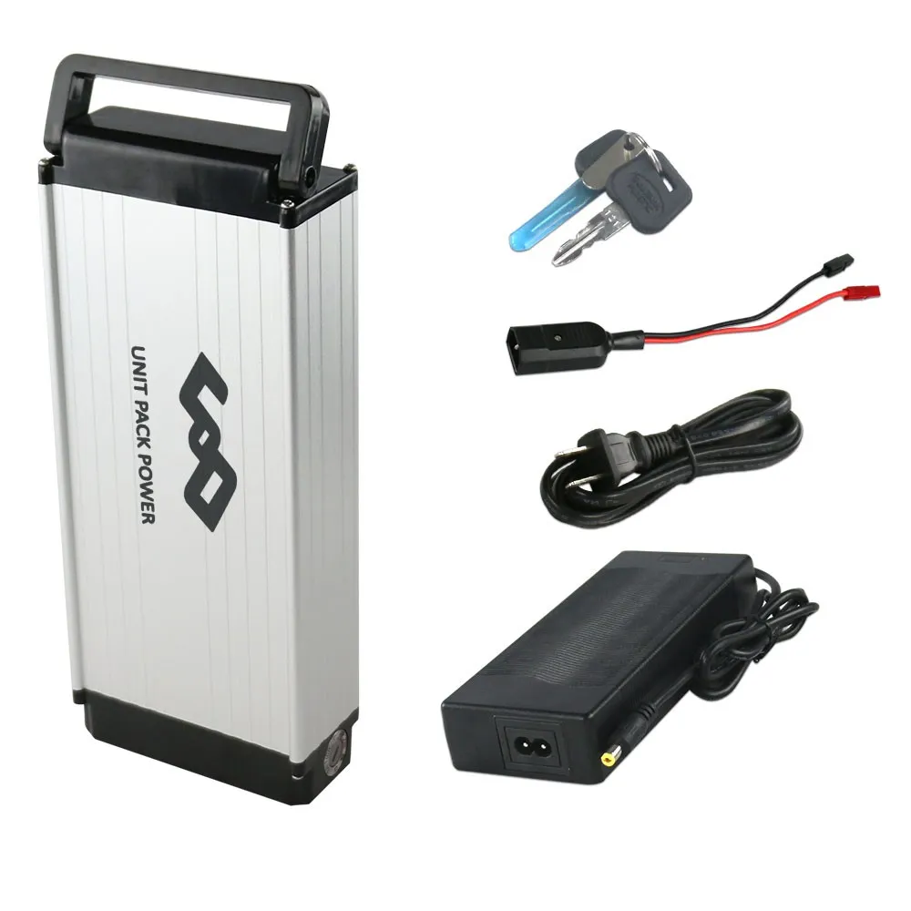 UPP Bakre rack Lithium Batteri 48V 10AH E-BICE LI-ION 48V Batteri för 750W 500W elektrisk cykel