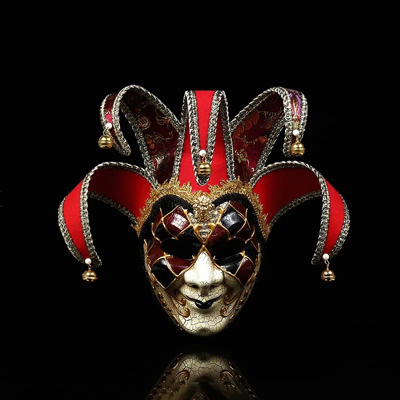3 Kolory Party Jester Jolly Maski do Halloween Projektant Klaun Full Face Maska Kreatywny Uroczysty Mascheryna Masque LW-65