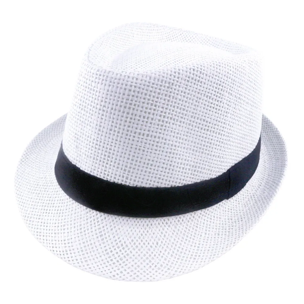 Stingy Brim Hats Summer Solid Straw Hat For Women and Man Beach Fedoras Casual Panama Sun Jazz Caps 6 Colors 60CM1233F