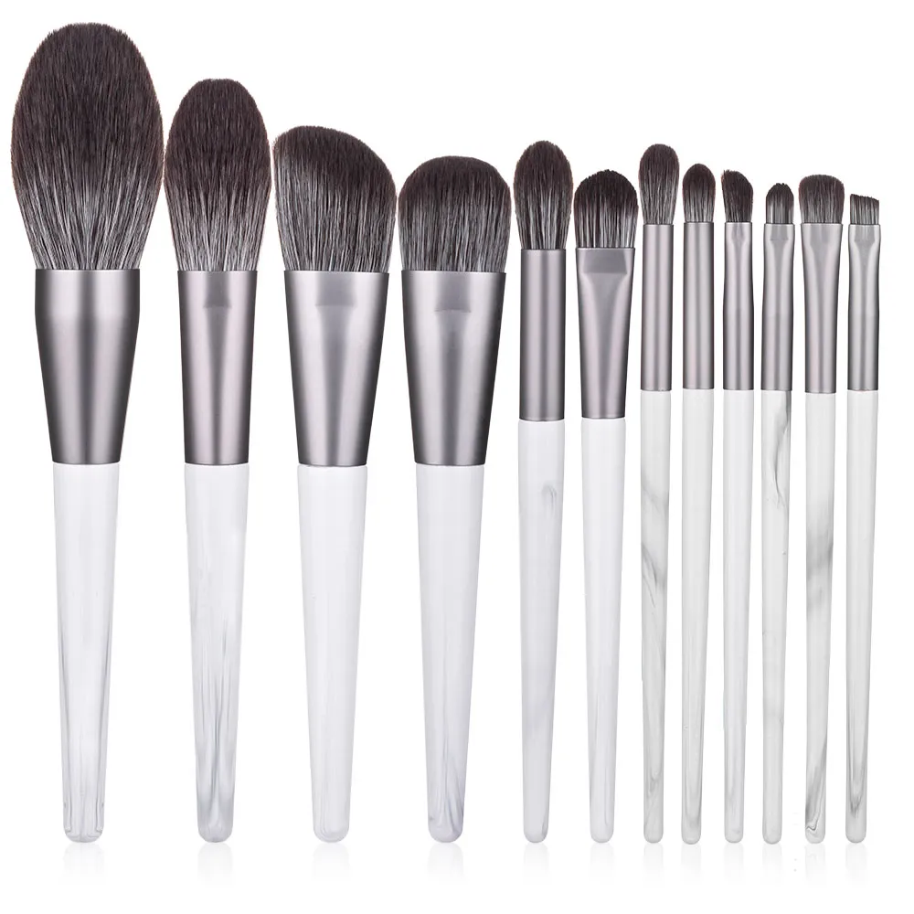 12st Weiß Make-up Pinsel Set Powder Foundation Blusher Gesichts-Bürste Contour Concealer Lippen Lidschatten Augenbraue-Bürsten-Kosmetik-Schönheits-Werkzeug