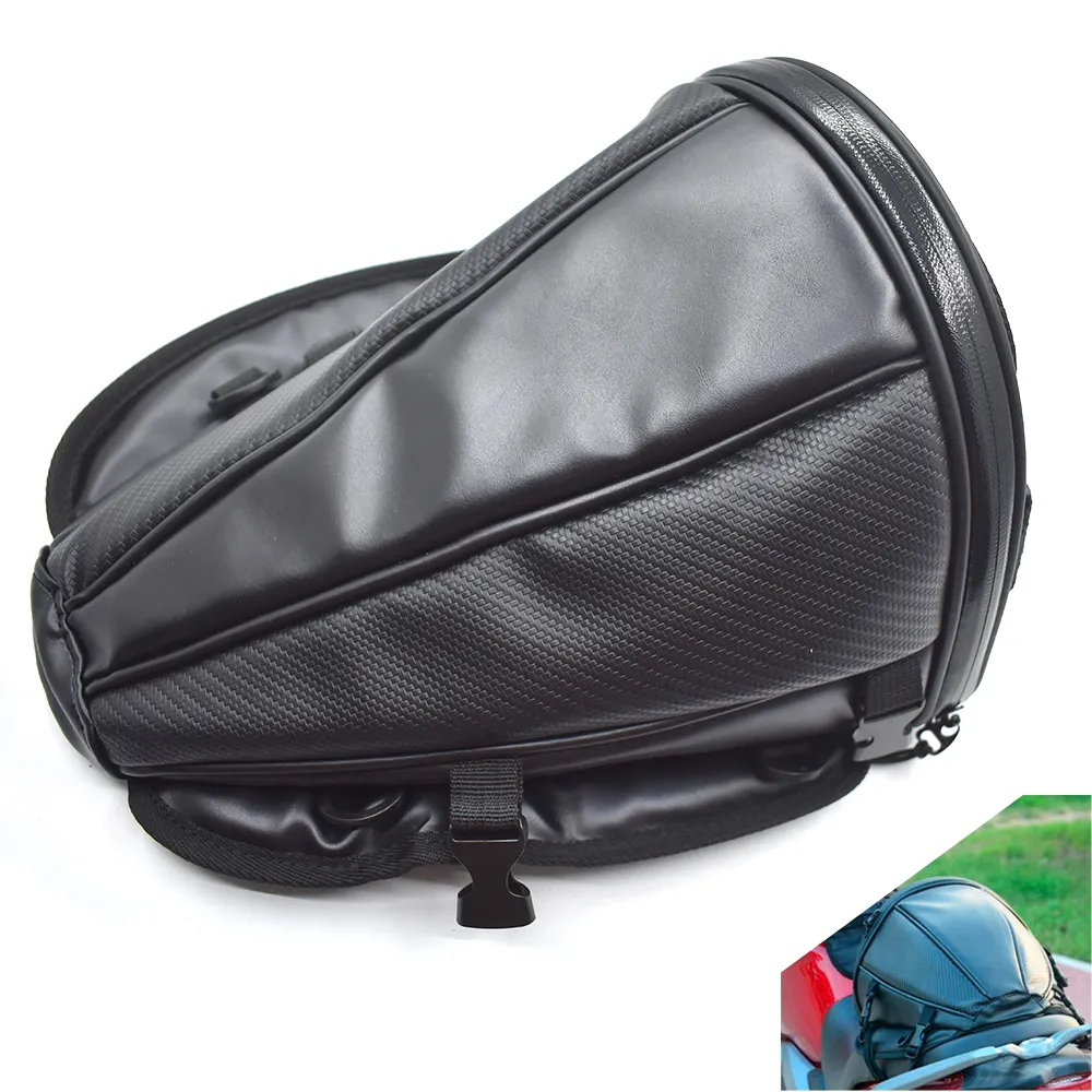 For Universal Motorcycle Tail Bag Seat Backpack Saddle Bag Rear Seat