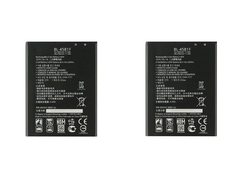 2pcs / lot 3200mAh BL-45B1F / BL45B1F batterie de remplacement pour LG V10 H968 H961N H900 H901 VS990 F600L F600K H960A LS992