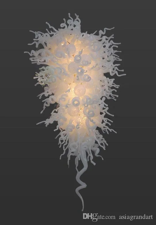 100% Handmade Blown Glass Chandelier Light Modern Art Design Home Decor White Murano Glass Chandelier Lamps with CE UL Certificate