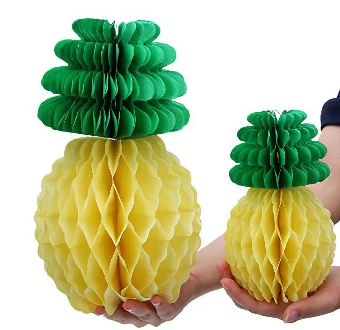 Strona ananasowa bibułka o strukturze plastra miodu wisiorki hawajska Luau Party urodziny ślub tło wiszące dekoracje Diy