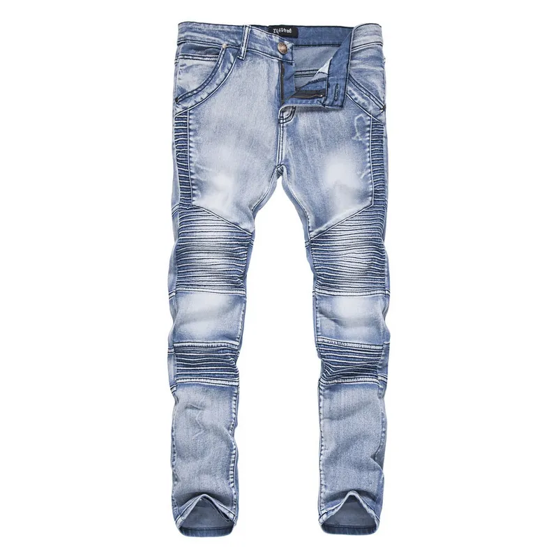Puimentiua Mens Ripped Biker Jeans Slim Fit Motorcycle Jeans Single Layer For 2018 Fashion Casual Destroyed Frayed Hot Selling From Qingxin13 22.45 DHgate.Com