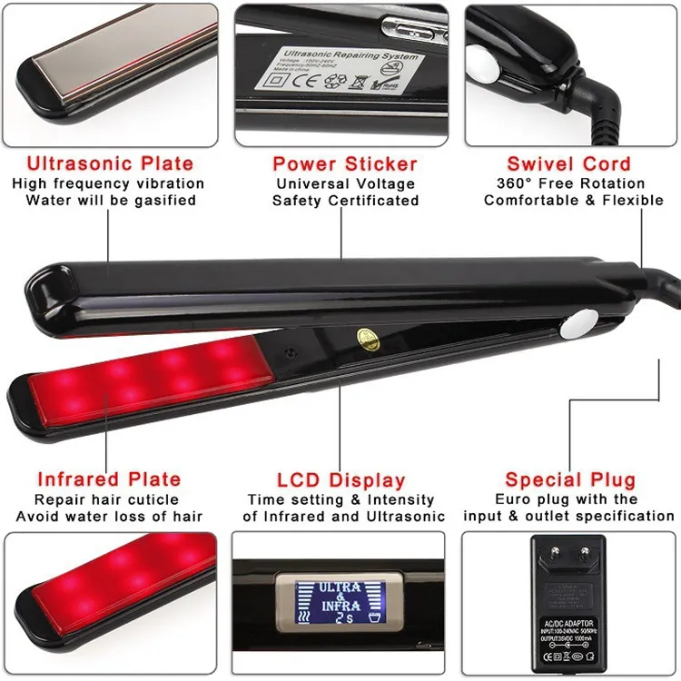 LCD Ultra Infrared Iron Hair Care Tools Recource Hair Dameaded Smoothly Hair Treatment Cold StraightEner DryとWet320Z2849574