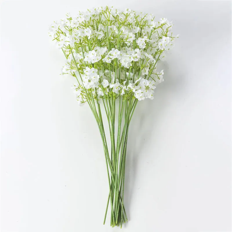 Fiori artificiali 2 stelle biforcute Gypsophila Fiore di seta finto Pianta Decorazione della festa nuziale per la casa Forniture Fiore di seta WX9-1460