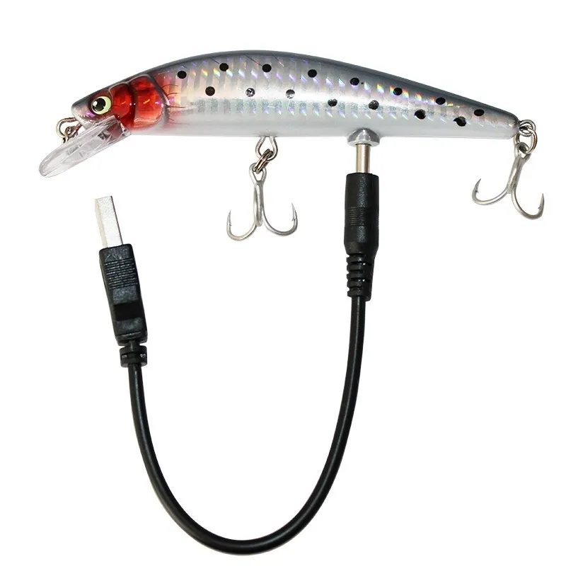 USB Rechargeable LED Twitching Fish Lure Electric Bait Life Like
