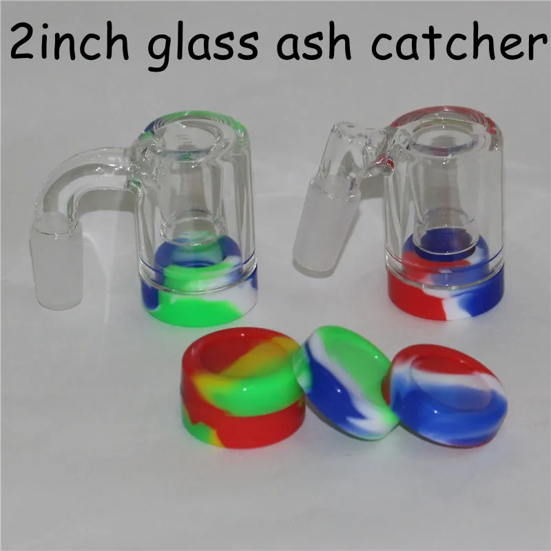Catcher per cenere di vetro da fumo maschio da 14 mm con contenitori in silicone da 5 ml e banger al quarzo per tubi di fumo ashcatcher per bong ad acqua