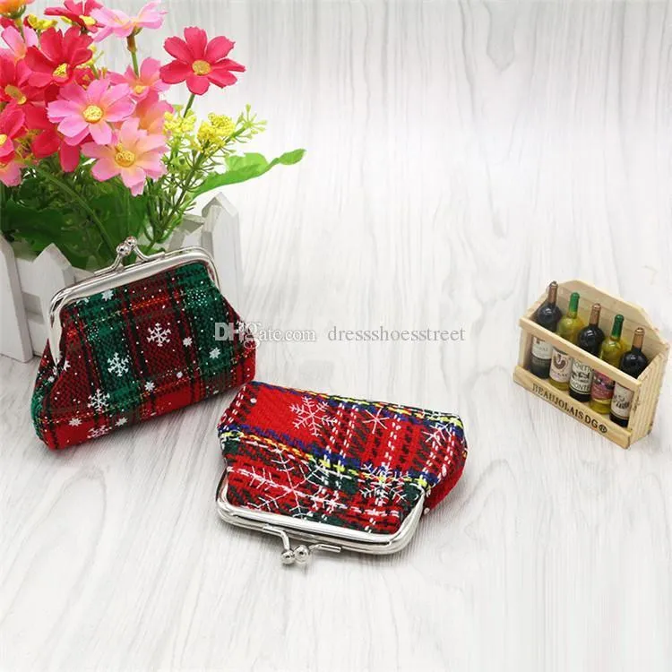 New Europe and America Christmas coin purse lattice pattern Coin bag Mini Student Zero purse