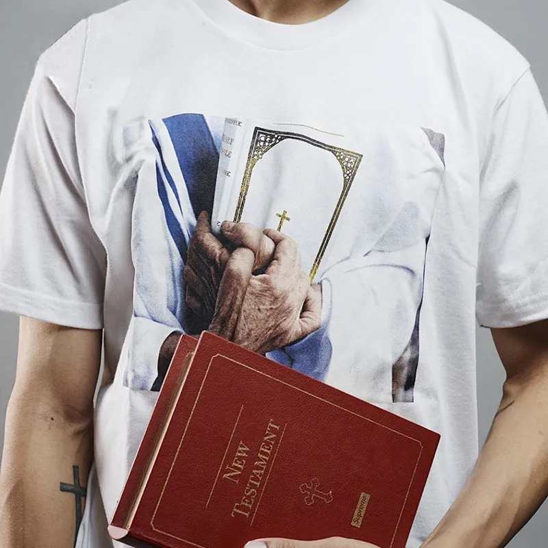 Mode- Logo Bible Tee Couleur Unie Mode Manches Courtes Hommes Femmes Été Casual Simple Hip Hop Street Skateboard T-shirt HFYMTX615