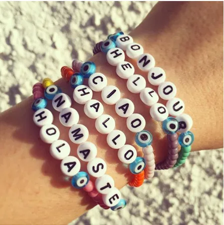 Colorful Love Heart Letter Bracelets Girls Sweet Y2k Aesthetic Hand Jewelry  Gift D0LC - AliExpress