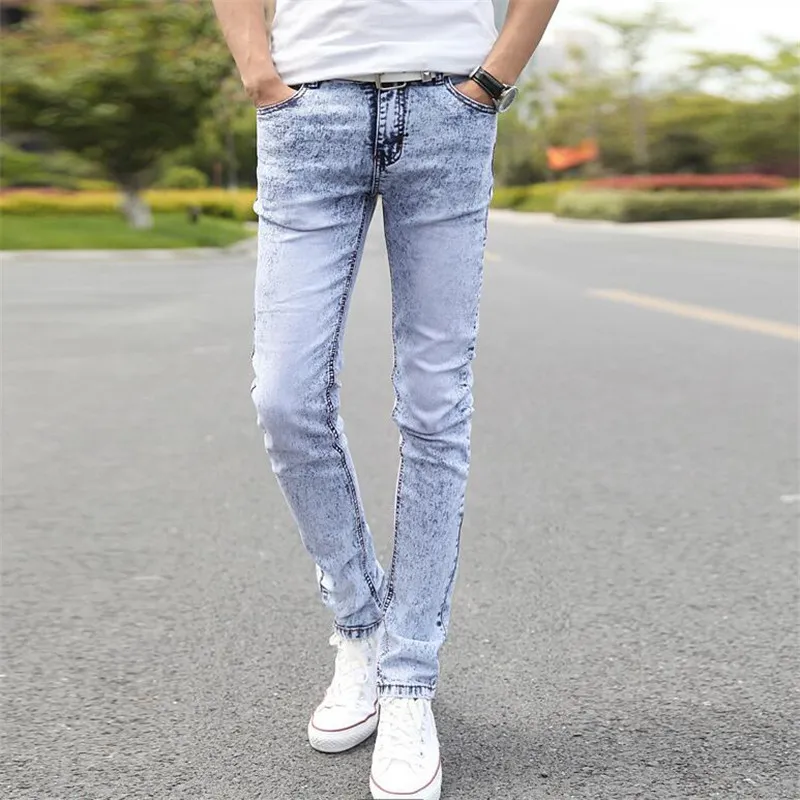 Light blue skinny jeans mens deals