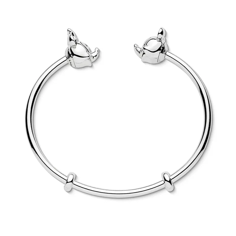 NOUVEAU 100% 925 Sterling Silver Nouveau 597494 Classique Dessin Animé Mignon Caractère Ouvert Bracelet Original Femmes Bijoux Charmant Cadeau De Mode