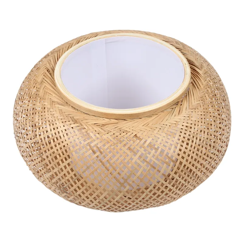 Freeshipping bambu lampskärmshänge takskugga DIY Wicker Rattan Lamp Shades Weave Hängande ljus (innehåller inte lampor)