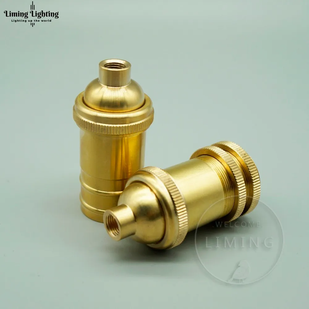 E14 Brass Light Socket Bulbs Edison Retro DIY Pendant Lamp Holder Base Retro Edison Bulb Holder Candle Light Socket UL CE Certified Brass Material For St48 C35 C35l T10 Bulbs From Babaylon lighting 7....