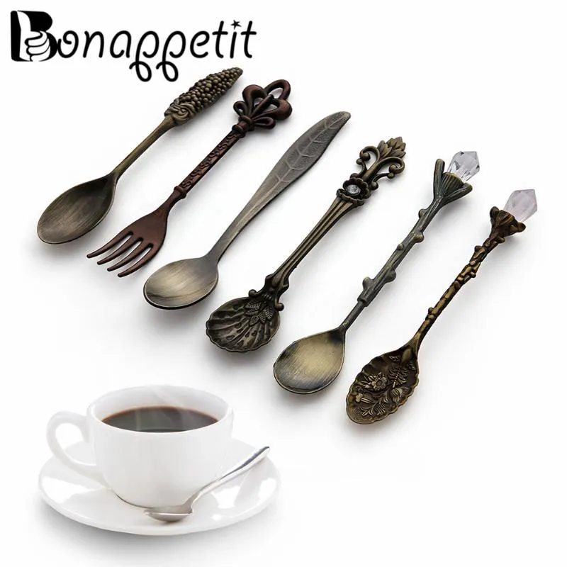 Vintage Royal Style Carved Metal forks and spoonss for DIY
