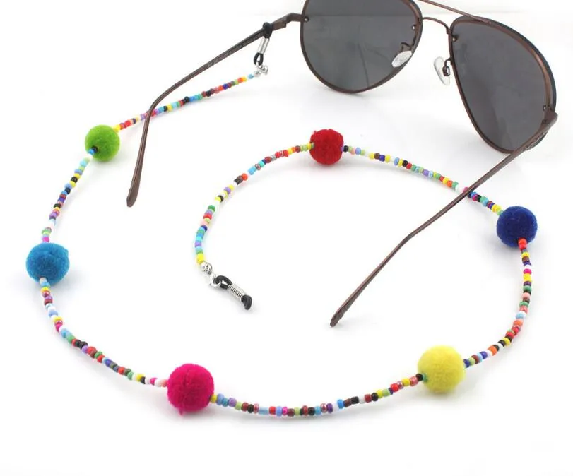 Wholesale-New Women Colorful Beaded Eyeglass Chains Girls Sunglasses Glasses Chain Cord Holder neck strap Rope