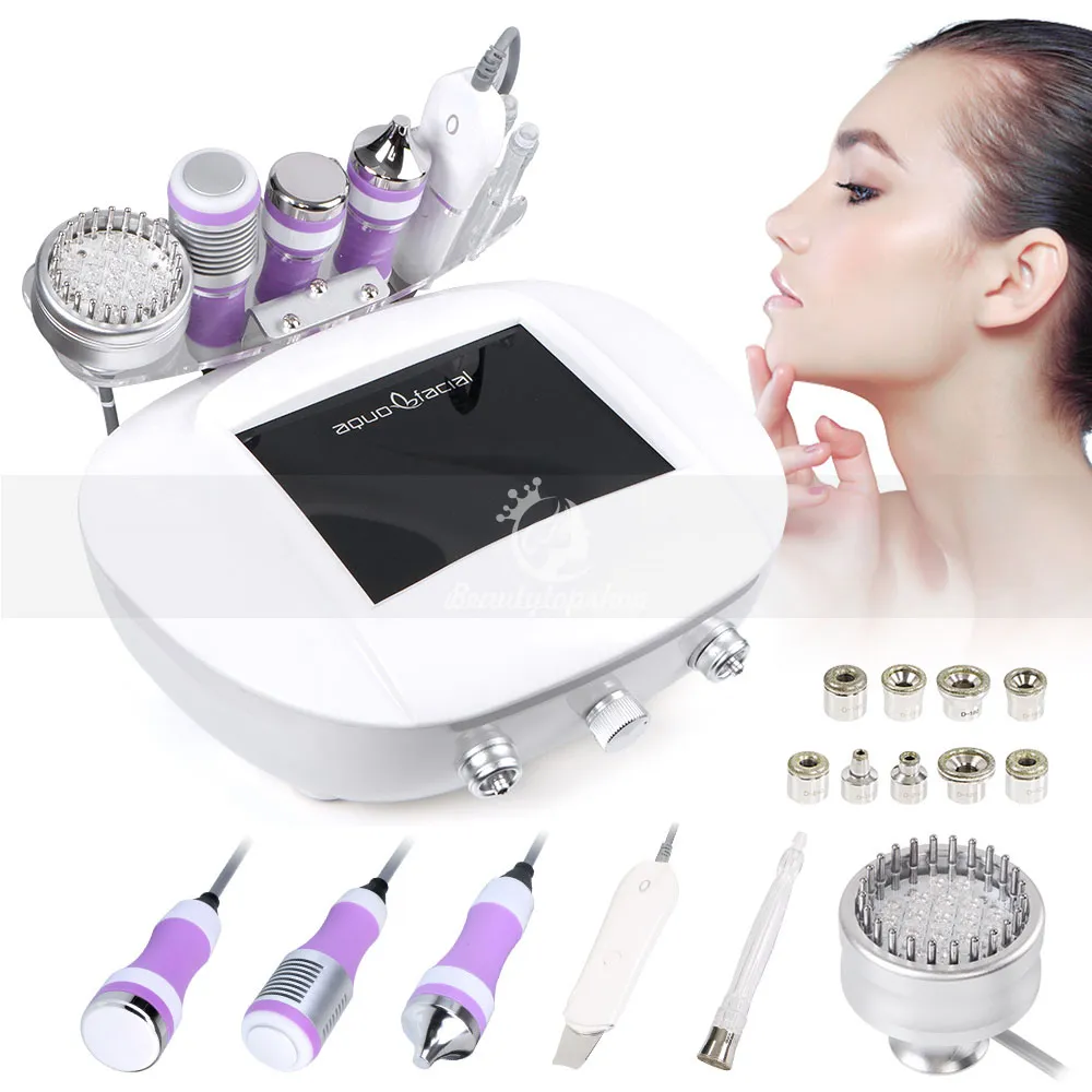 New 6 In1 Ultrasonic Skin Scrubber Photon Microdermabrasion Beauty Machine for Acne Scars Skin Rejuvenation and Resurfacing