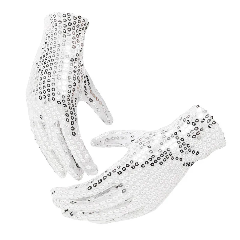 Gant de caractéristiques de mode pour les gants de performance de jour pour enfants Sequin Dancing Performance Maternelle Gants pour adultes Gant coloré