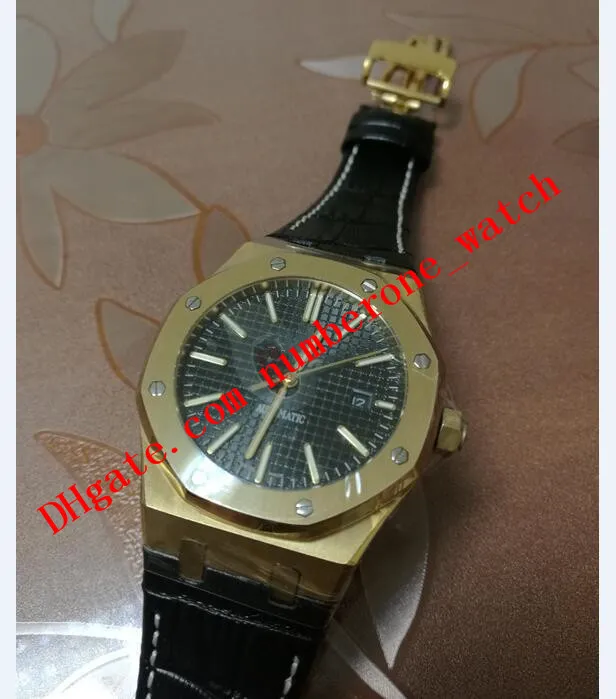 N8 usine meilleure qualité 41mm cadran noir à remontage automatique 15400 mouvement automatique dos transparent montres de mode pour hommes montres-bracelets