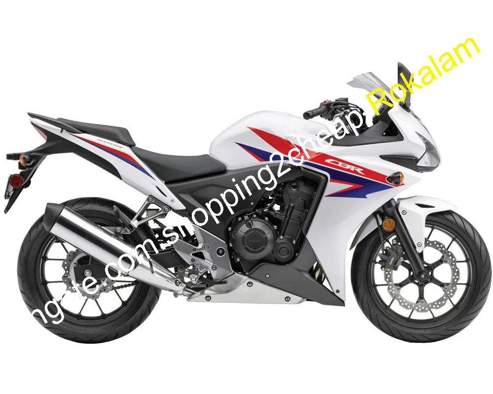För HONDA MOTORCYCLE FAIRING CBR500R CBR 500R 13 14 2013 2014 2015 ABS COWLE CBR500 Vit Moto Spare Fairings (formsprutning)